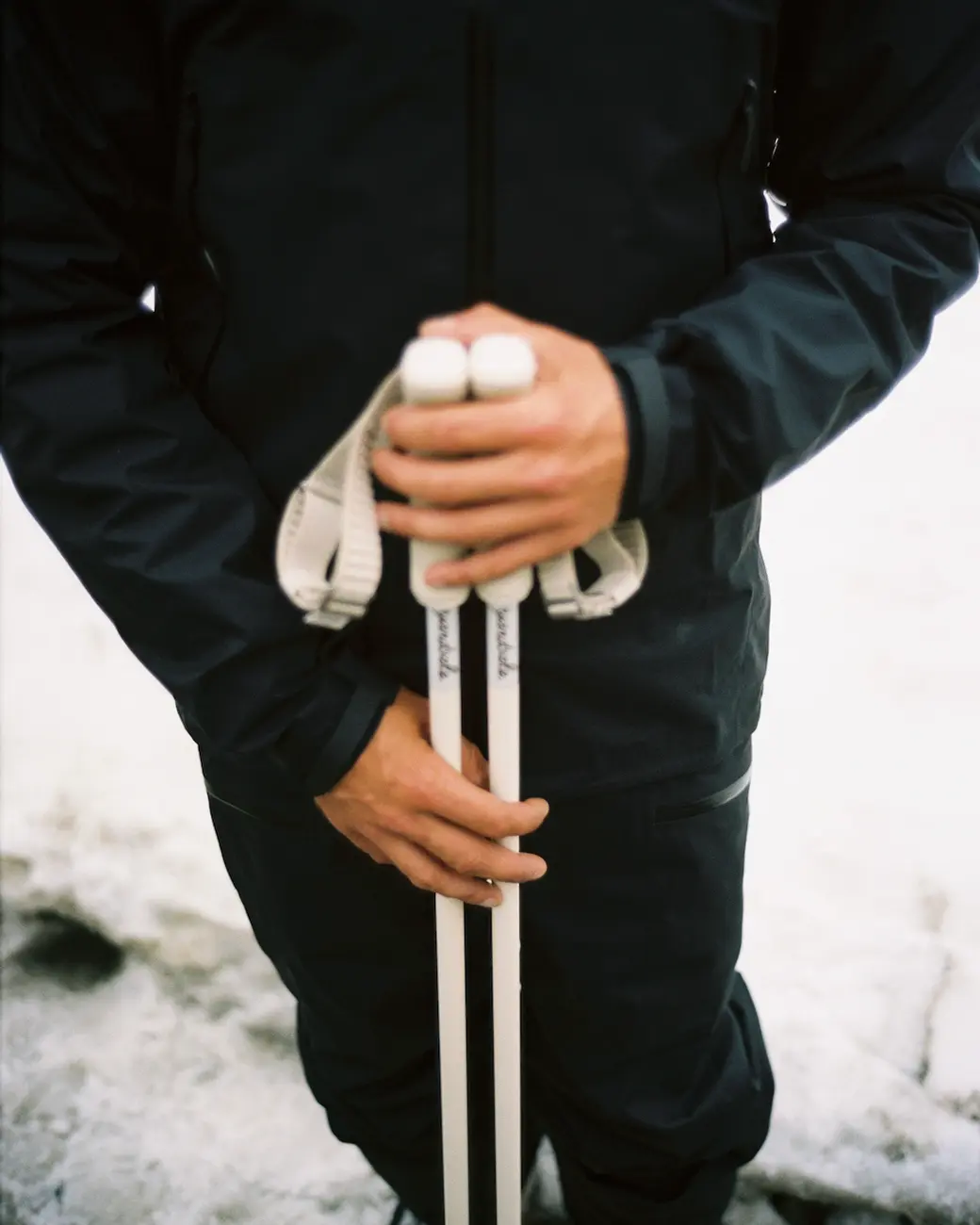 An image a of a skier with magnetic ski poles