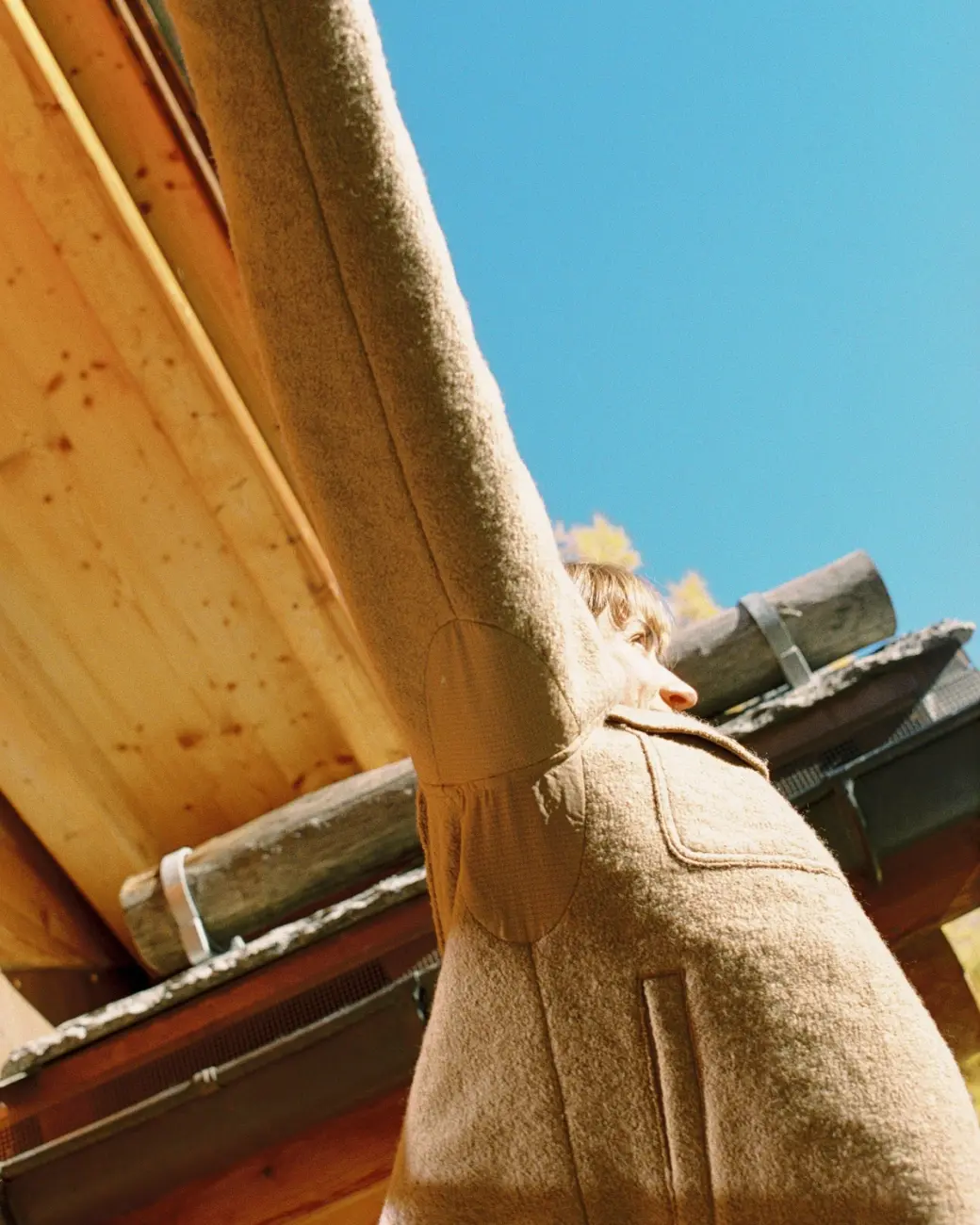 An image of a woman in a wool Sport Coat 