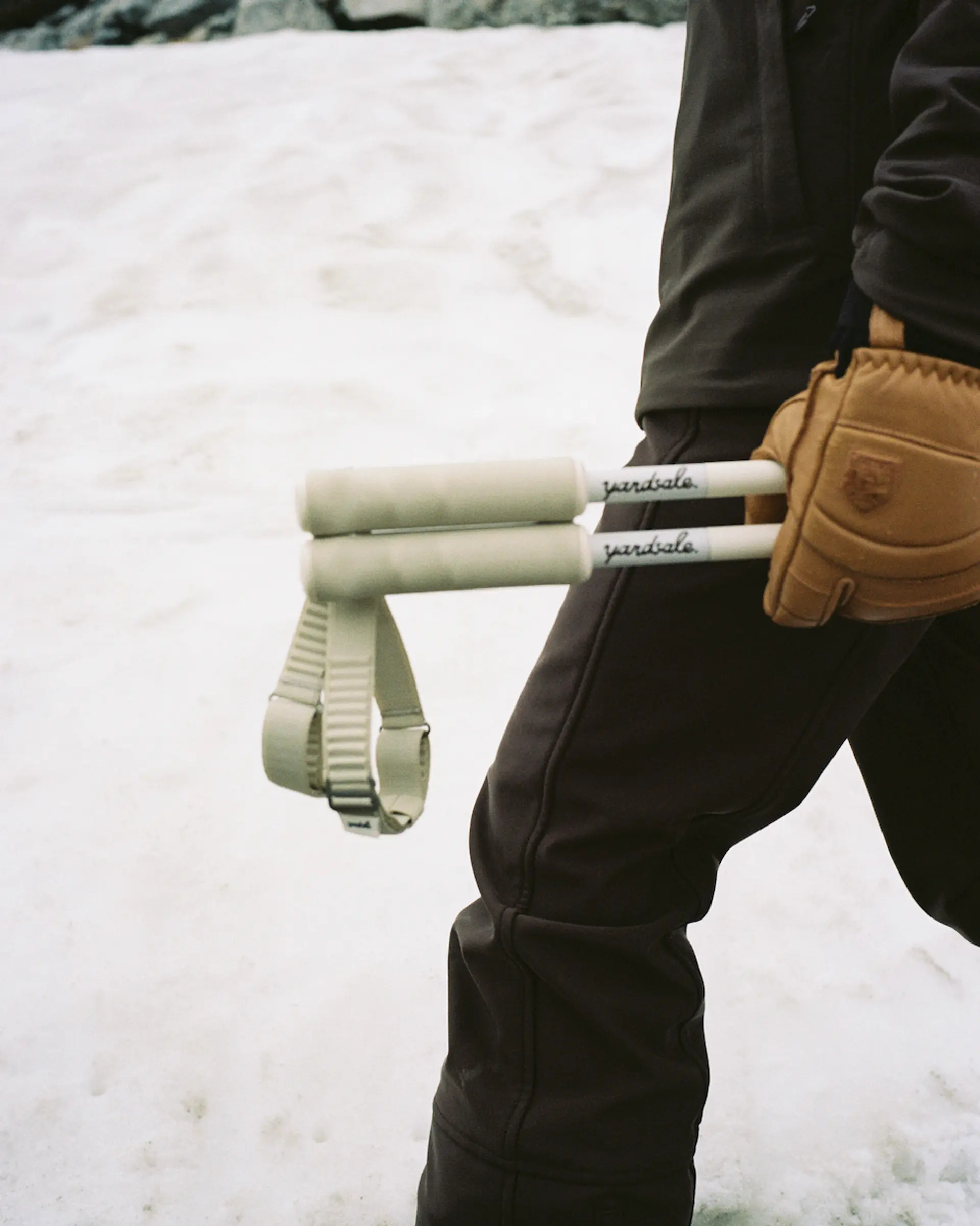An image a of a skier with magnetic ski poles