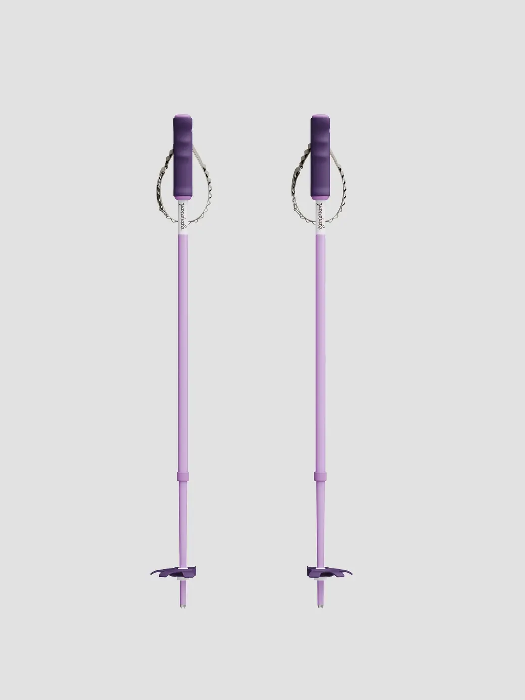 An image of P1 mini ski poles purple white