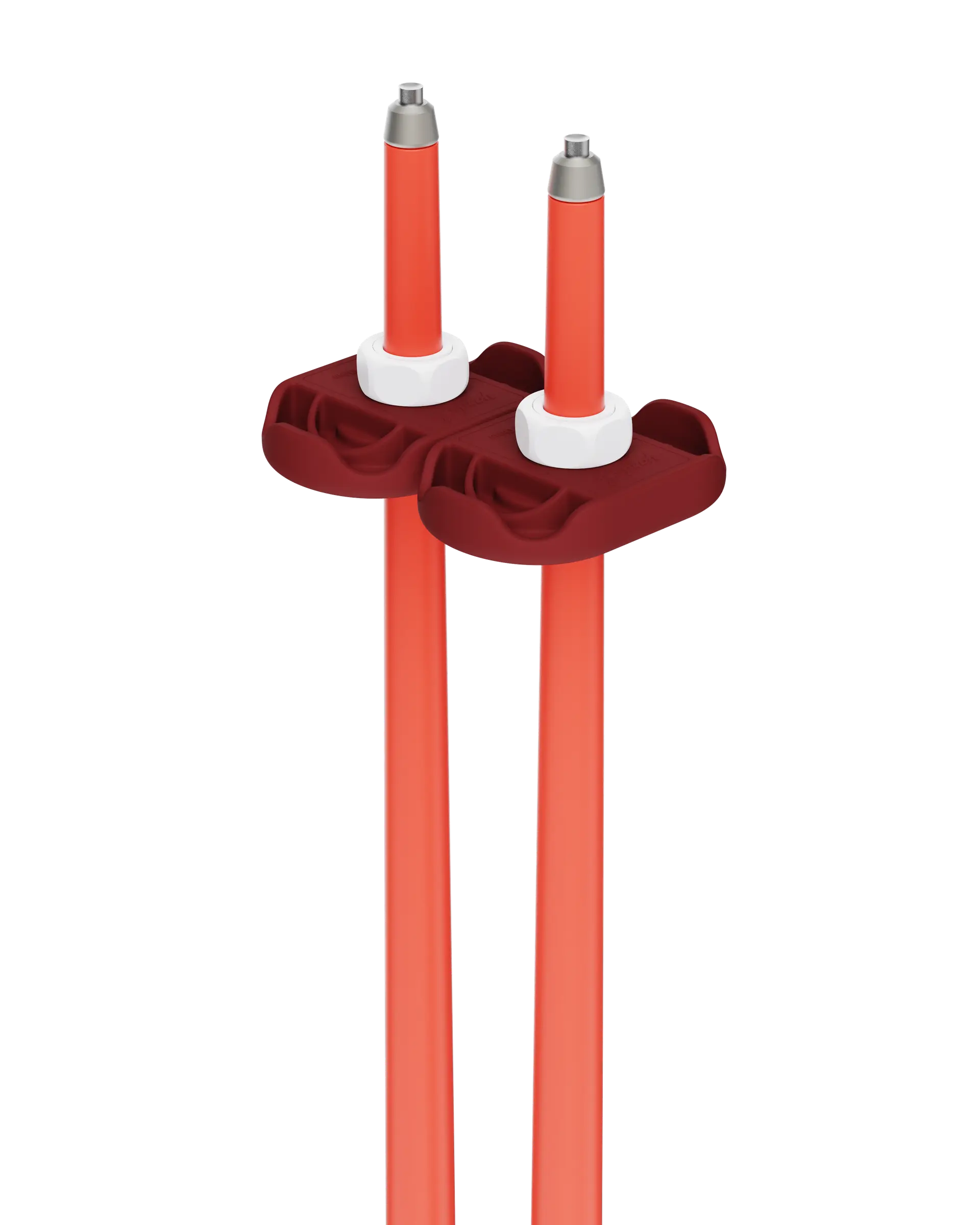 An image of P1 ski poles red baskets