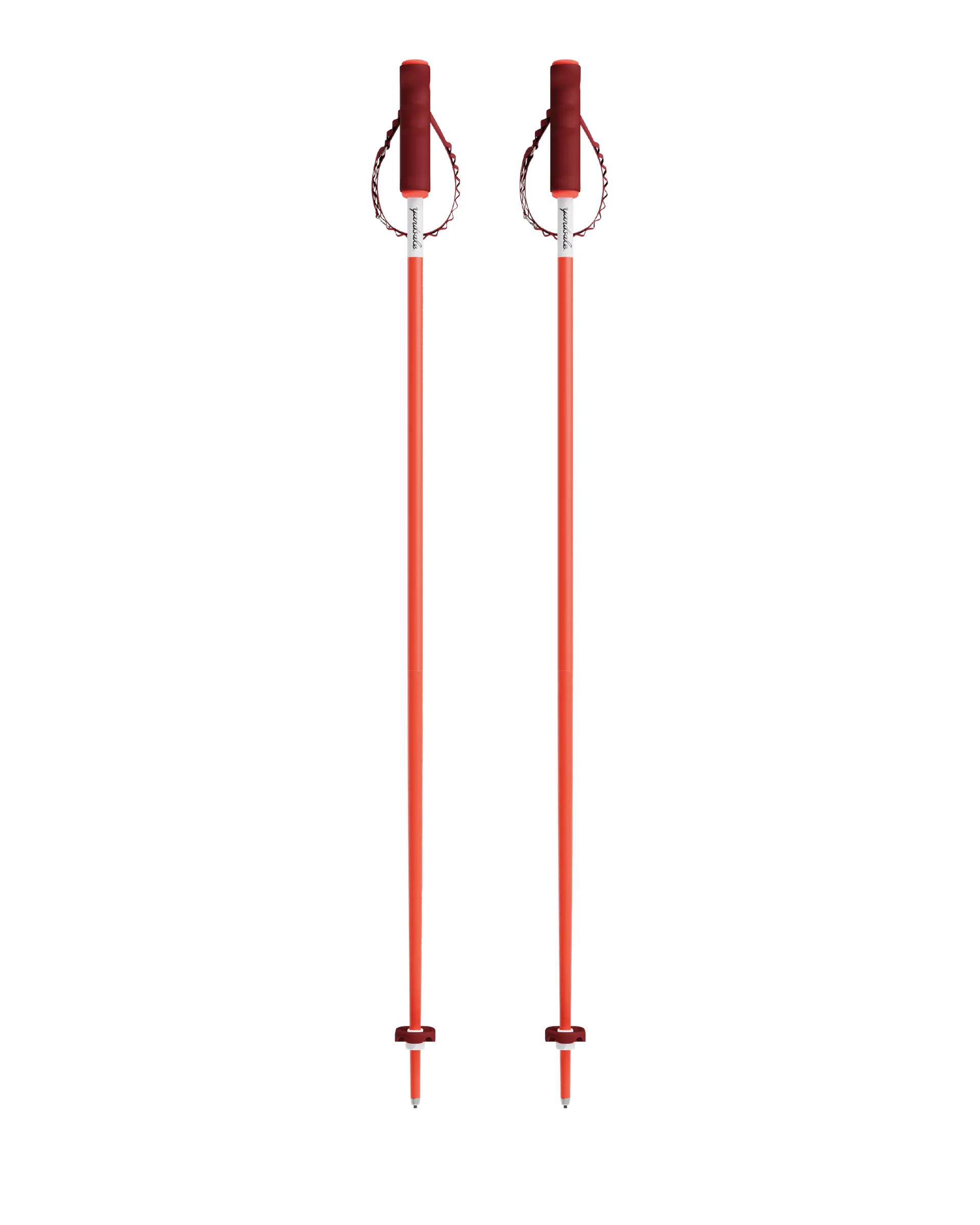 An image of P1 ski poles red