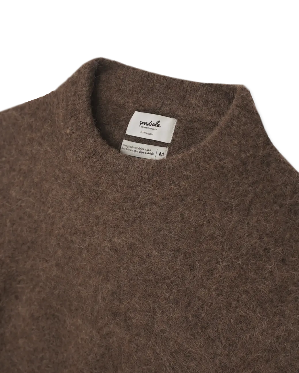 Chocolate dinner sweater tag detail