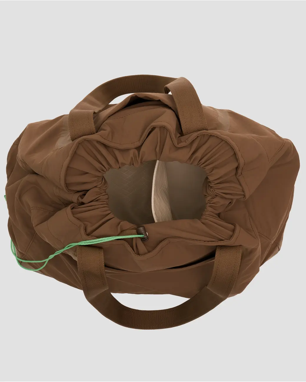 An image of Day Bag Brown cinched top down
