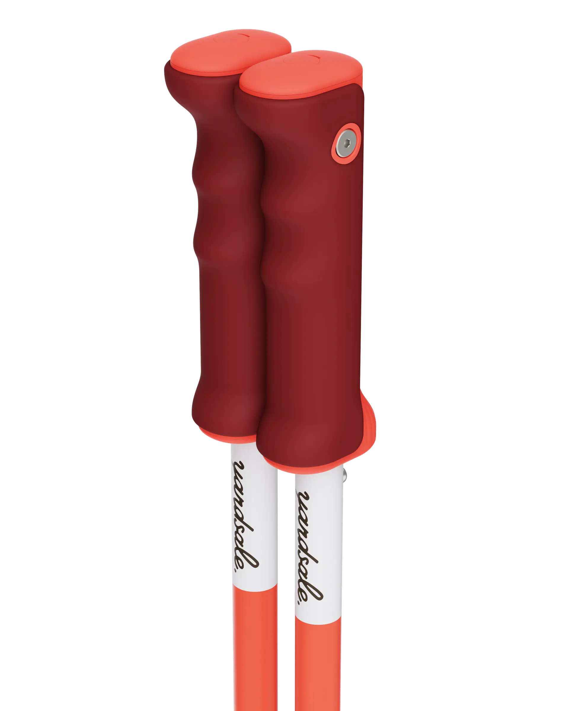 An image of P1 ski poles red handles