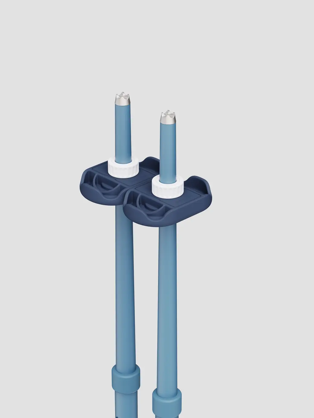 An image of P1 mini ski poles blue baskets