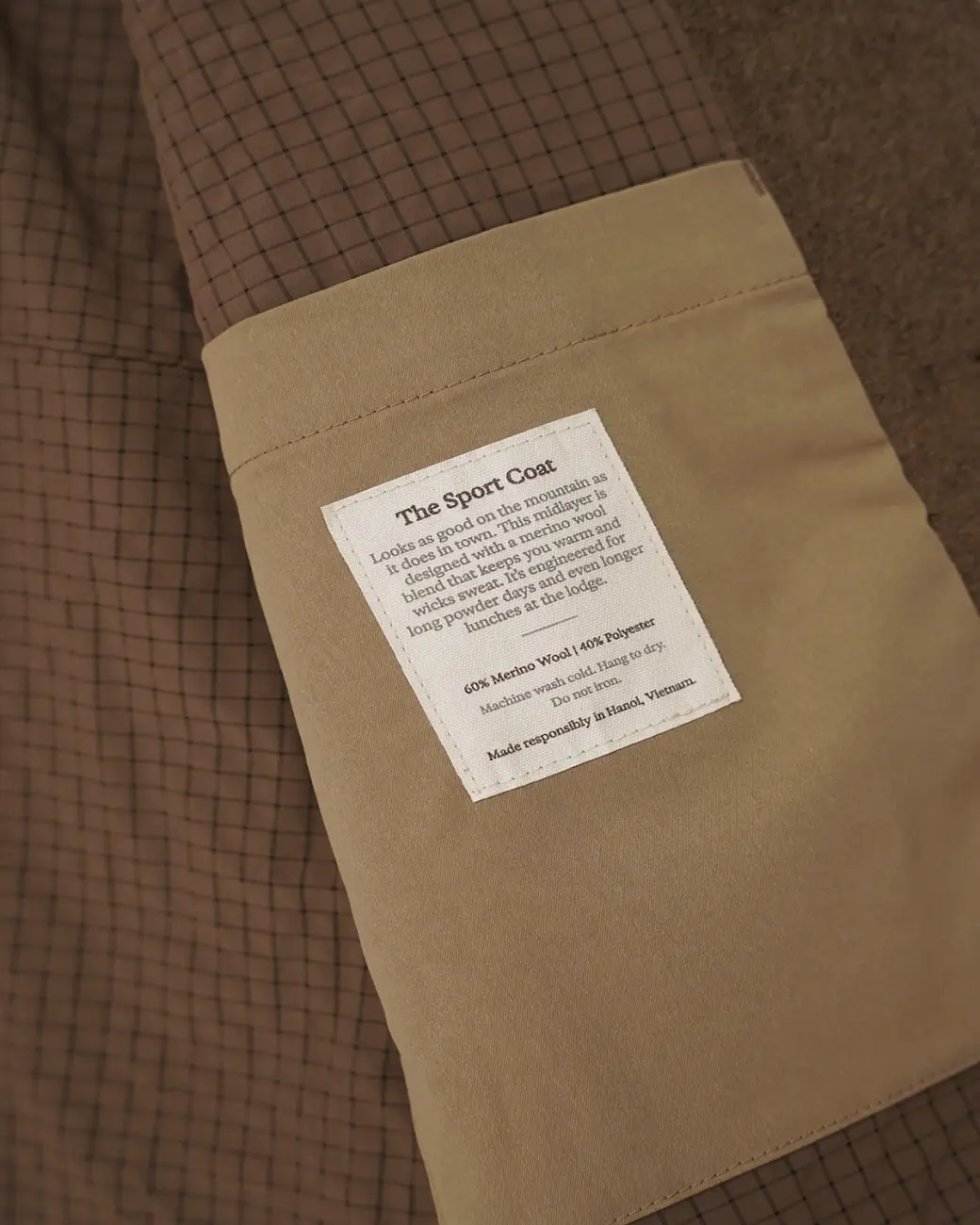 Sport Coat tag detail 