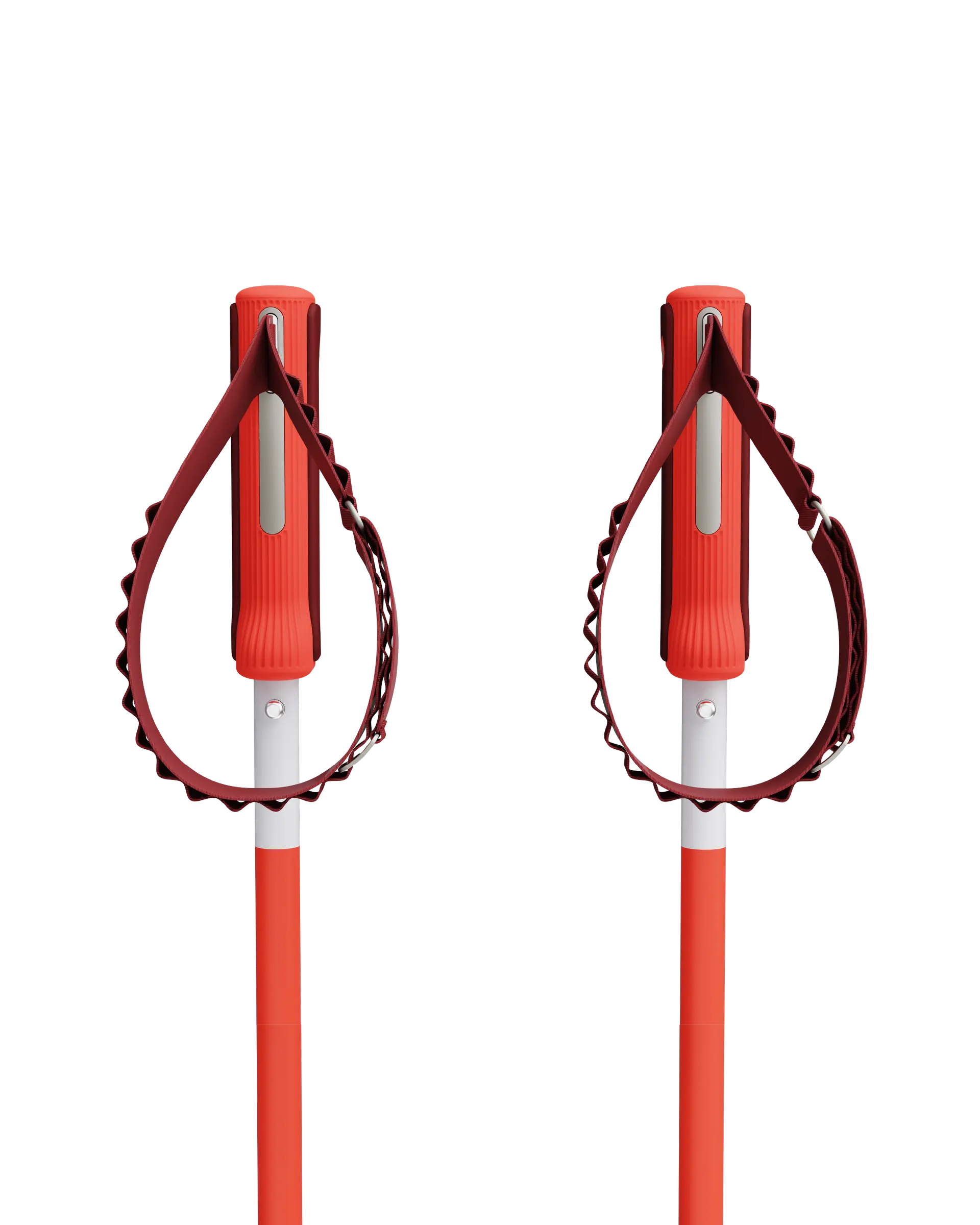 An image of P1 ski poles red baskets