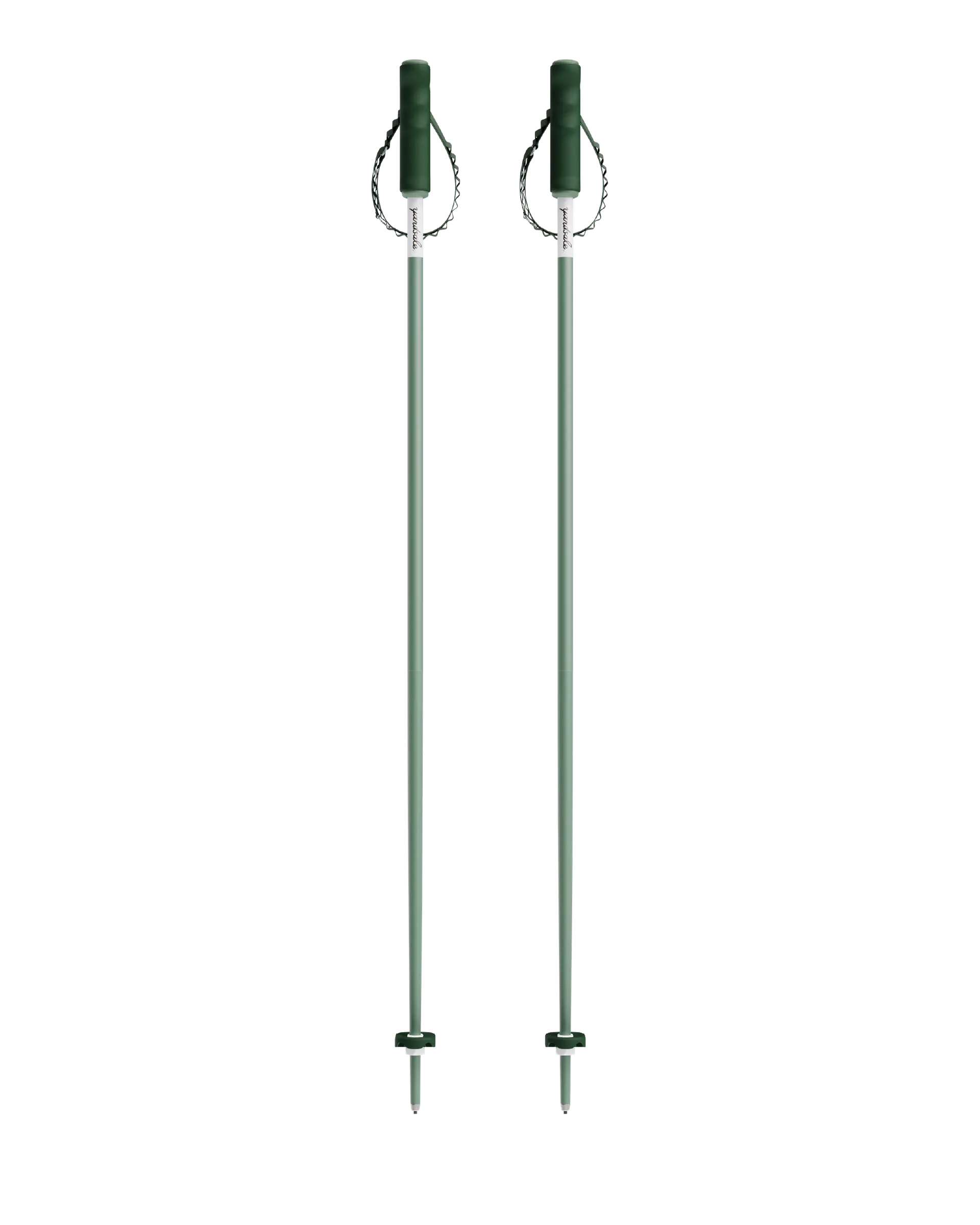 An image of P1 ski poles green