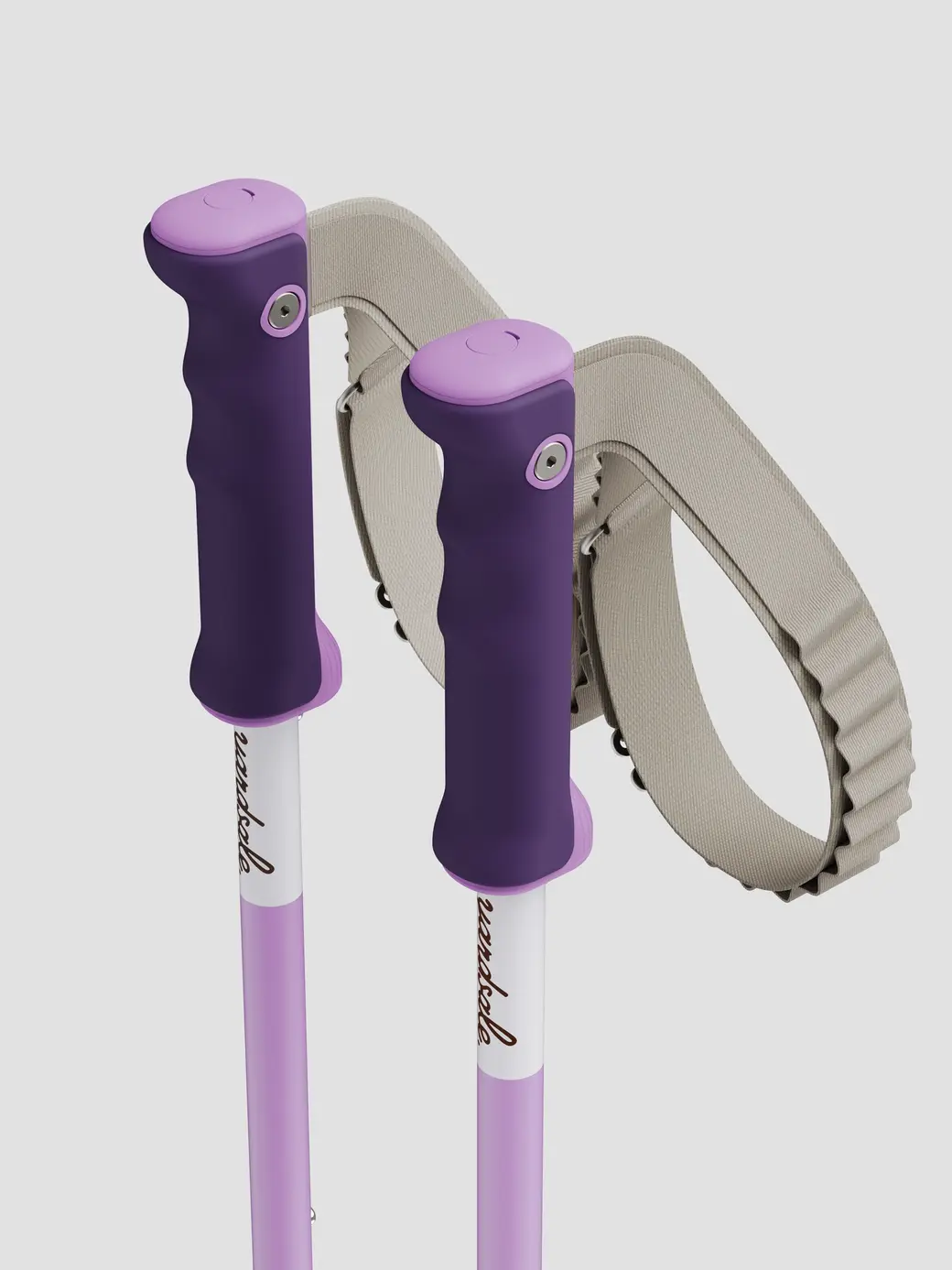 P1 Mini purple handle with white straps