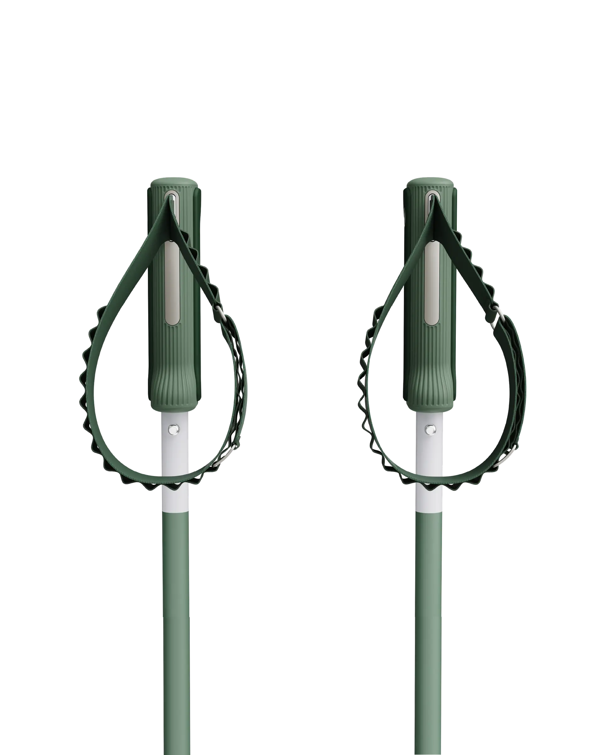 An image of P1 ski poles green handles
